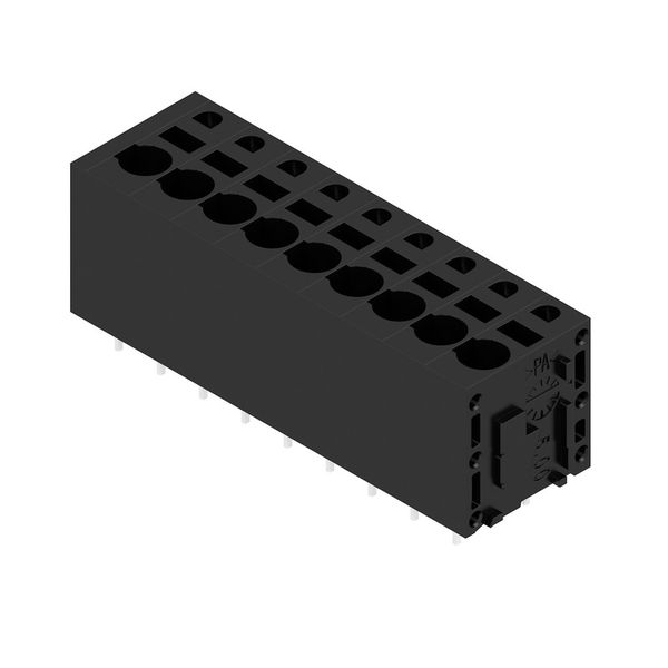 Printed circuit board terminals, 5.00 mm, Number of poles: 9, 180°, Solder pin length (l): 3.5 mm, tinned, black, PUSH IN without actuator, Clamping range, max. : 2.5 mm², Box image 2