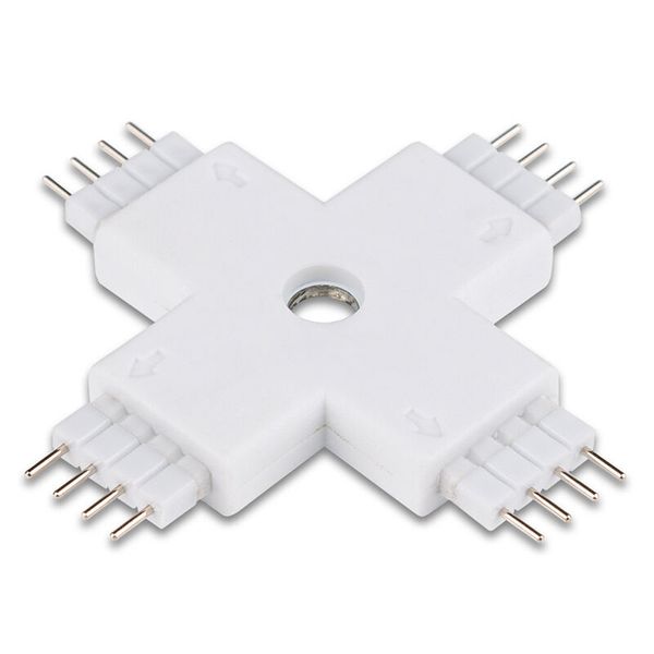 Connecting connector shape X for RGB LED strips 10 mm image 1