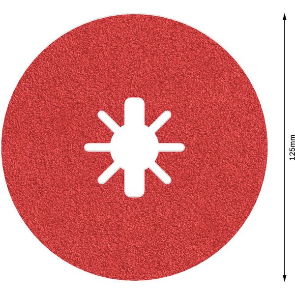 X-LOCK Fibre Disc, 125mm, G60, star hole, R780 Best for Metal + Inox image 2