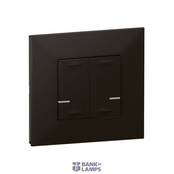 CONNECTED LIGHT SWITCH WITH NEUTRAL 2-GANG 2X250W VALENA NEXT BLACK (C image 1