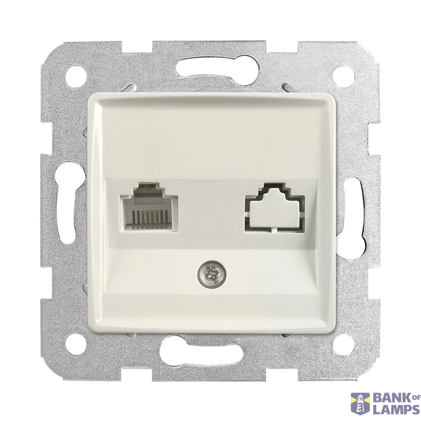 Linnera-Rollina One Gang Data Socket (CAT6) Beige image 1