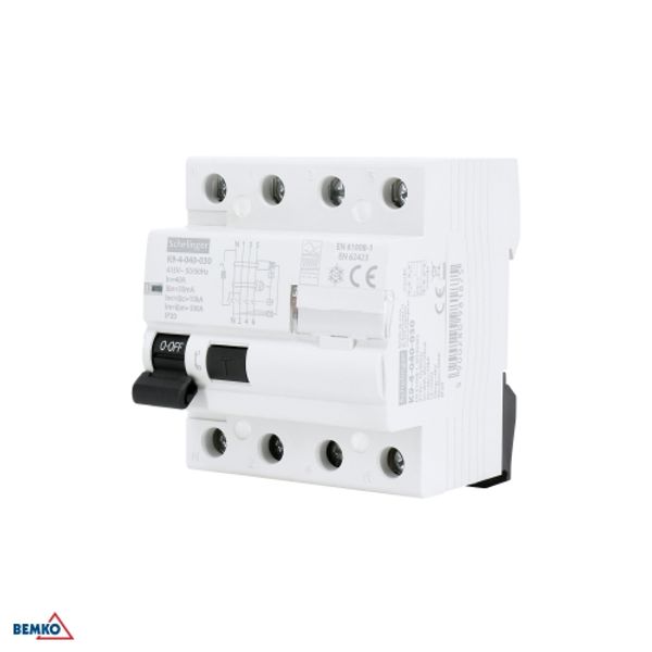 RESIDUAL CURRENT CIRCUIT BREAKER B TYPE 4P 40A 30mA SCHELINGER image 1