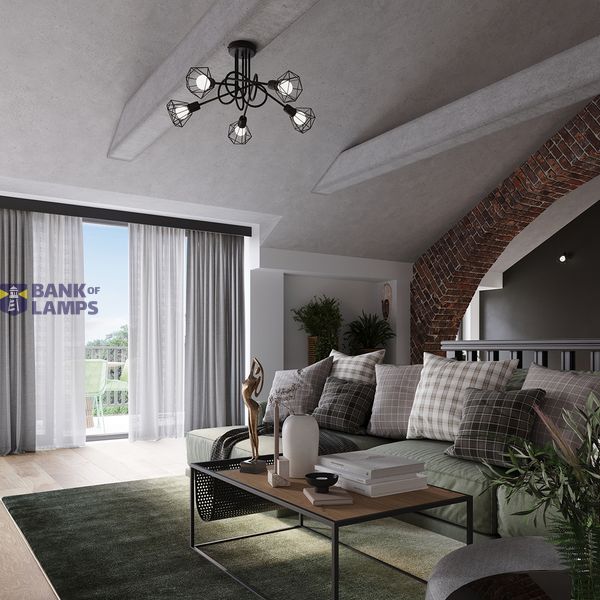 CEILING LAMP ARTEMIS 2 BLACK E14 2X40 IP20 image 3