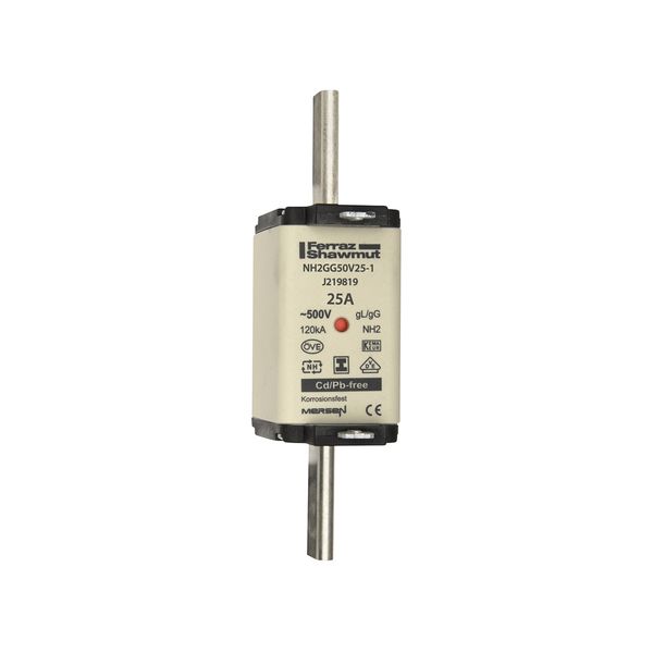 Fuse-link NH2 gG 500VAC 25A isolated tags Double indicator image 1