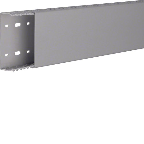 Slotted panel trunking made of PVC LKG 37x100mm stone grey image 1