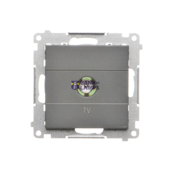 Single TV socket final, module, graphite mat image 1