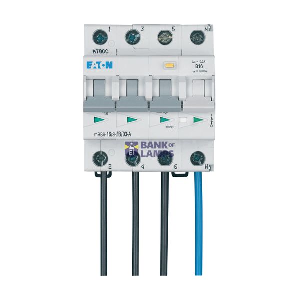 RCD/MCB combination switch 6kA 3p+N 16A B-kar 300mA FLEX aside image 2