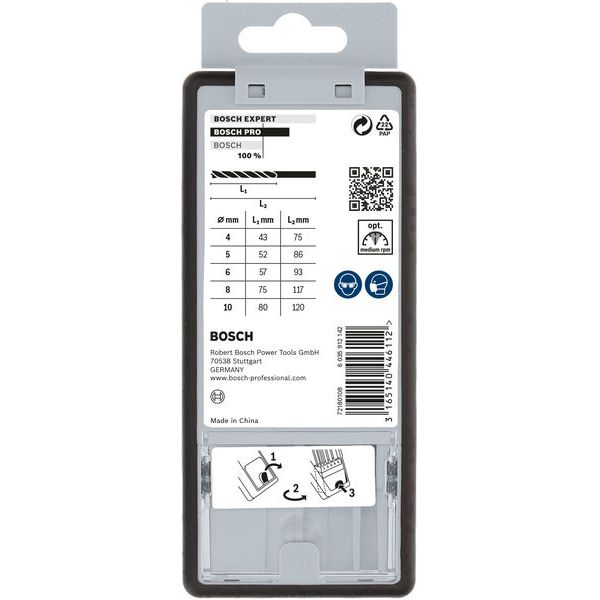 5-piece Robust Line brad point drill bit set 4; 5; 6; 8; 10 mm image 1