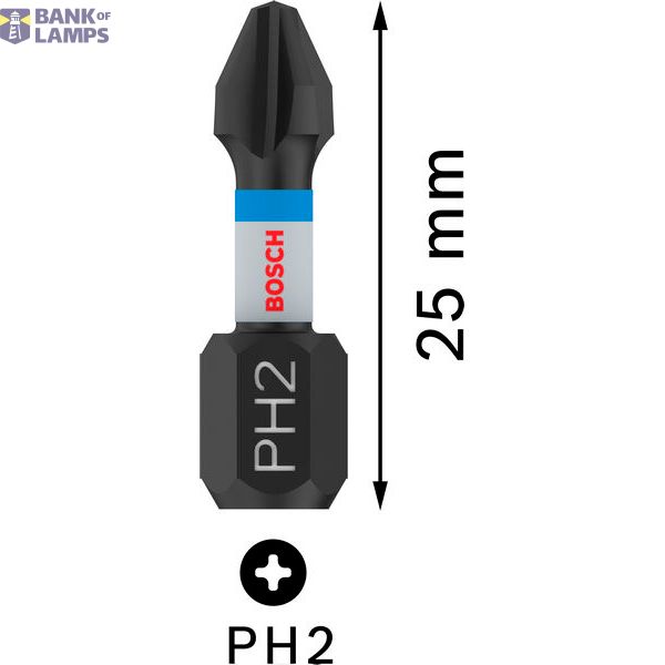 Impact Control Insert Bit 25mm, 2xPH2 image 1