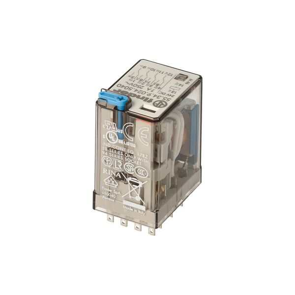 General purpose relay, 4CO, 7A/24VDC/Agni+Au/Mechanical indication/wash tight (55.34.9.024.5021) image 2