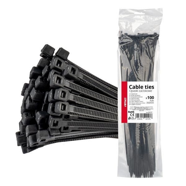 Cable ties black 4,8x350mm - 100 pcs image 1