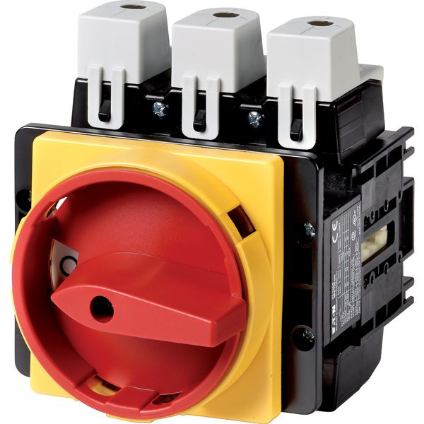 P5-315/EA/SVB/N Main switch, P5, 315 A, flush mounting, 3 pole + N, Emergency switching off function, With red rotary handle and yellow locking ring, Lockable in the image 4