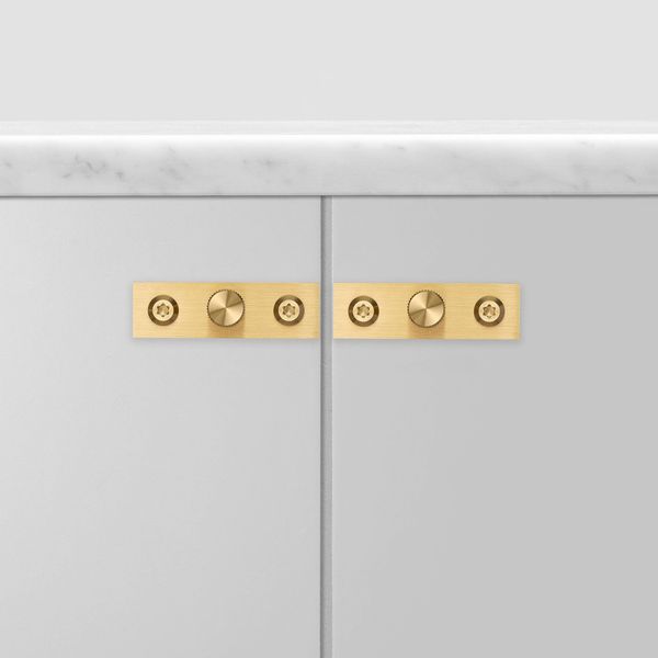 FURNITURE KNOB / PLATE / LINEAR / BRASS image 2