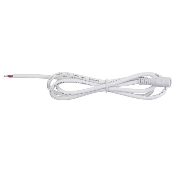 Power connector socket, free end (AWG 18/0.85 mm2), white, max. 8 A, length 1 m image 1
