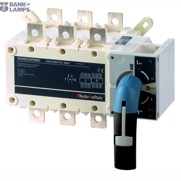 Manually operated transfer switch SIRCOVER PV 4P 250A front operation image 1