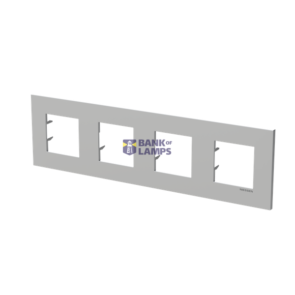 Frame 4-gang - Niessen logo - Silver image 2