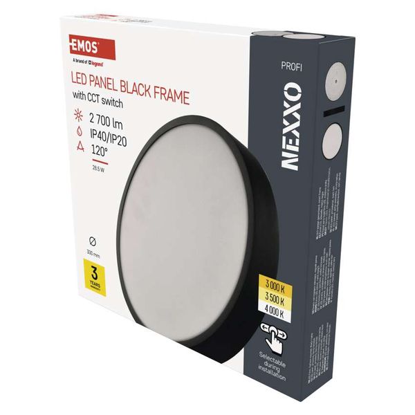 LED surface luminaire NEXXO, round, black, 28.5W, with change CCT image 1