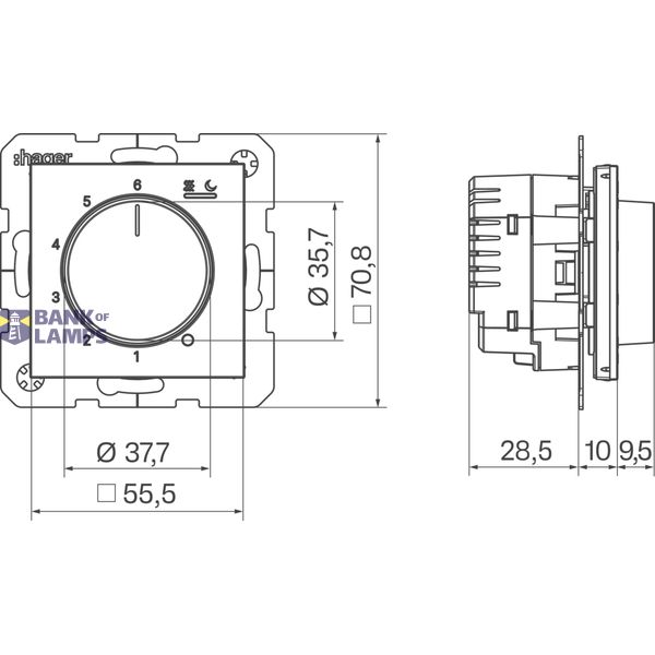 Room thermostat, heating/cooling, A.x/C.x, matte night black image 2