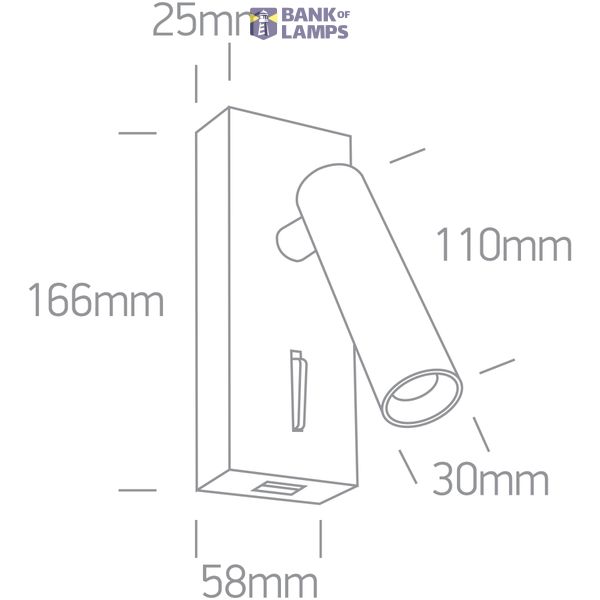 WHITE SPOT 3W WW IP20 230V USB 2A + TYPE C image 2