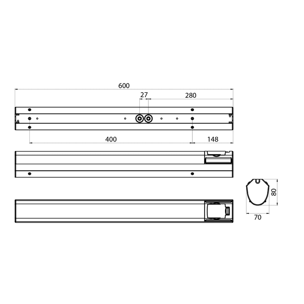 Bathroom luminaire AL143L600/DW IP44 LED 7W/8DW S image 2