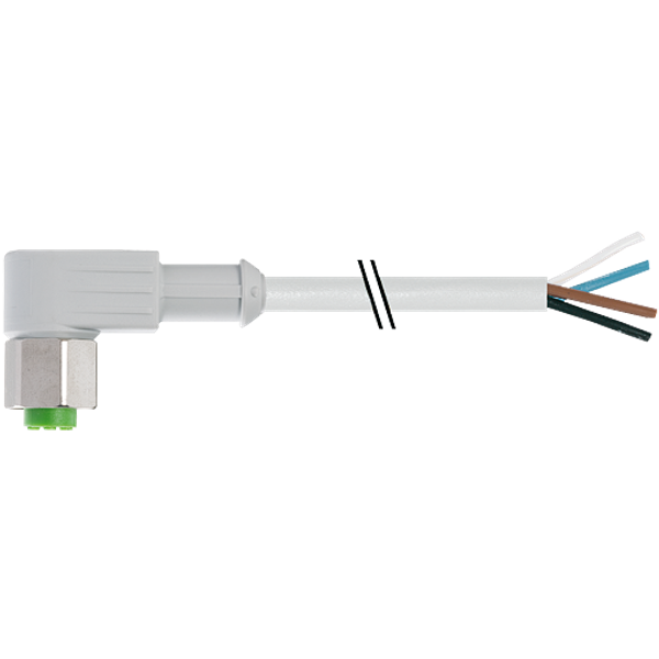 M12 female 90° A-cod. with cable F&B PVC 4x0.34 gy UL/CSA 45m image 1