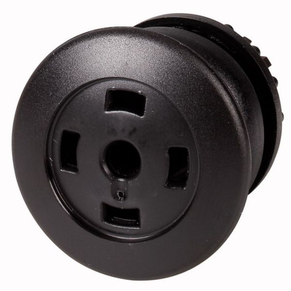 M22S-DRP-S-X Mushroom actuator, RMQ-Titan, Mushroom, maintained, Mushroom black, Without button plate, Bezel: black image 1