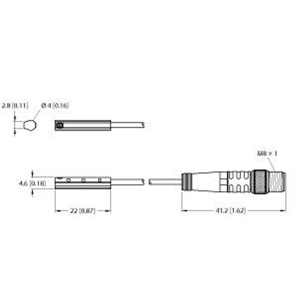 Magnetic Field Sensor For Pneumatic Cylinders   BIM-UNC-AP6X-0.3-PSG3M image 1