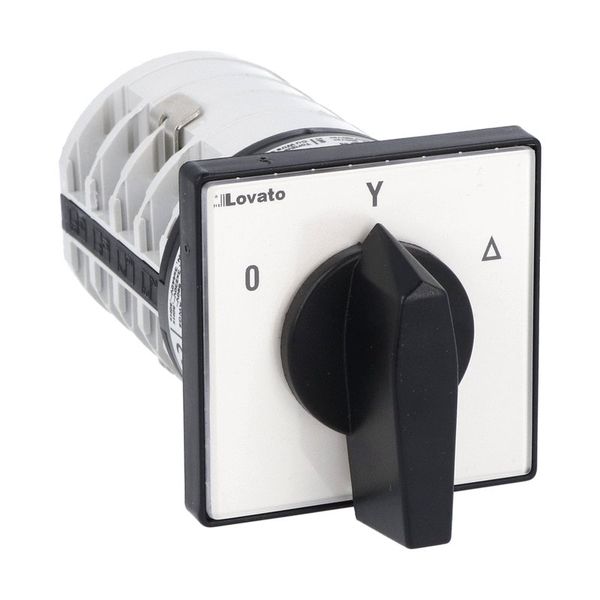 Rotary cam switch 7GN series, star-delta motor starter switch 40A, for front mounting with black handle, front plate 65X65mm image 1