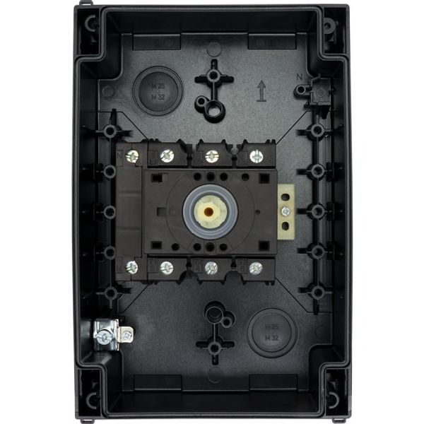 P3-63/I4/SVB/N Main switch, P3, 63 A, surface mounting, 3 pole + N, Emergency switching off function, With red rotary handle and yellow locking ring, Lockable in the image 5