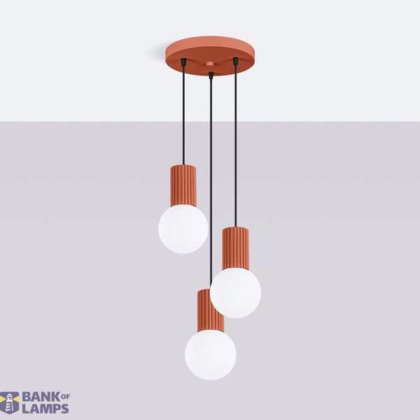 Pendant lamp HALO 3P red ochra image 13