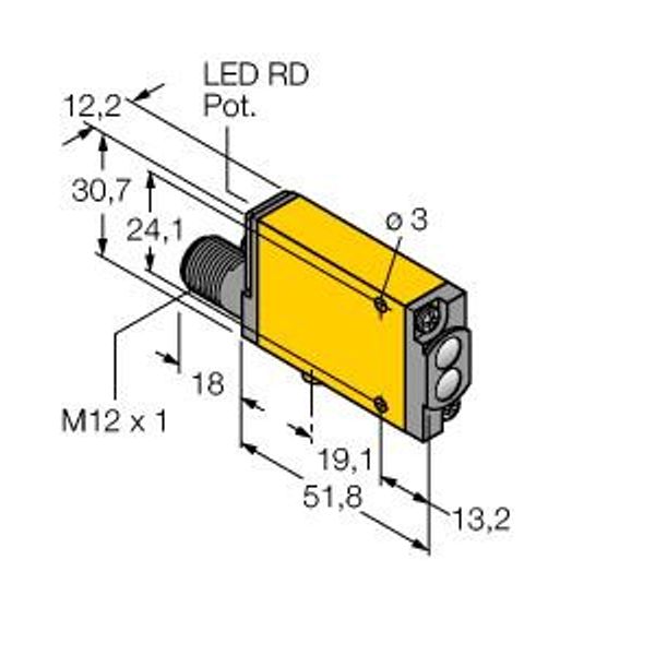 Photoelectric Sensor Diffuse Mode Sensor   MIAD9WQ image 1