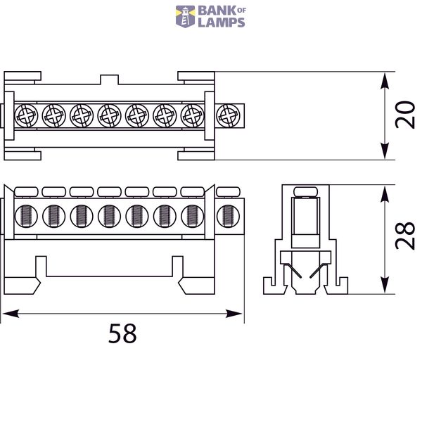 LZOG-8P protective terminal strip image 2