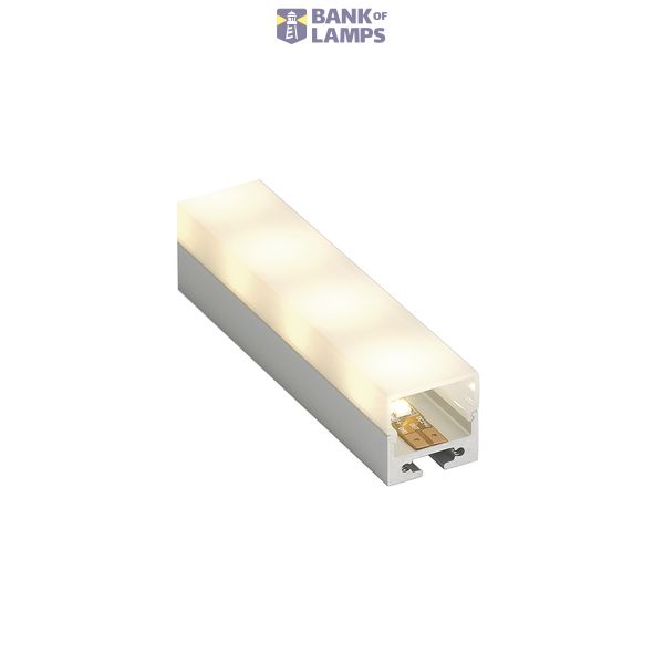 ALUMINIUM PROFILE, alu anodised 1m, with white cover image 5
