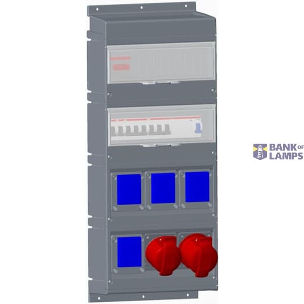 Modular Combi Plastic, 1x16A 3P+N+E, 1x32A 3P+N+E, 250x430x160, 4x2P Schuko outlet 10/16A, IP44, Disconnector OT80F3, MCB S200 C, RCD F204 A-63/0,03 image 1