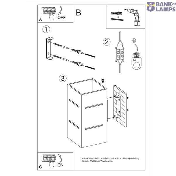 WALL LAMP BLOCCO WHITE G9 1X40W IP20 image 4