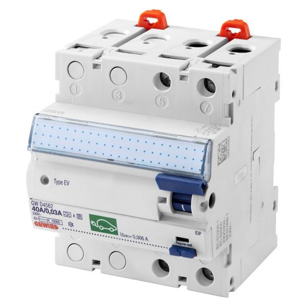 RESIDUAL CURRENT CIRCUIT BREAKER FOR ELECTRIC VEHICLES CHARGERS - IDP - 2P 40A TYPE A[EV] Idn=0,03A - 4 MODULES image 1