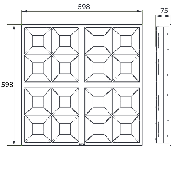 LEDPanelRc-G Sq598-33W-DALI-3000-WH-CT image 4