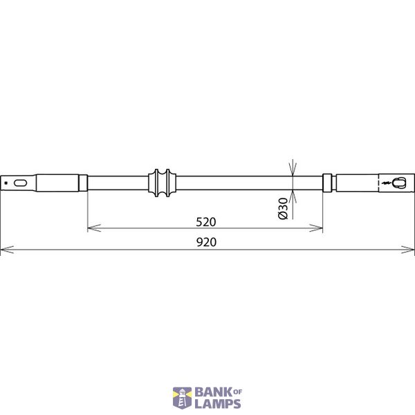 Insulating stick  25kV 16.7Hz with plug-in coupling D 30mm  L 900mm image 2