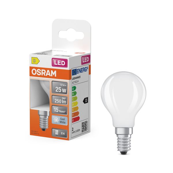 LED lamp LEDSCLP25 Classic mini ball 1.8W 840 frosted E14 image 2