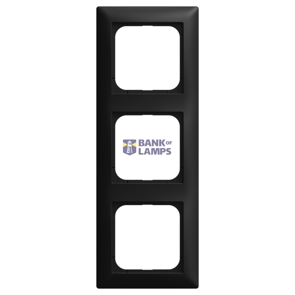 1723-915 Cover frame 3-fold black matt - Busch-balance® SI image 1