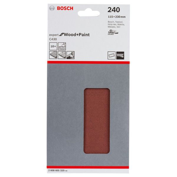 C430 sanding sheet, pack of 10 115 x 230 mm, 240 image 2
