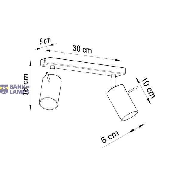 CEILING LAMP RING 2 GREY GU10 2X40W IP20 image 6