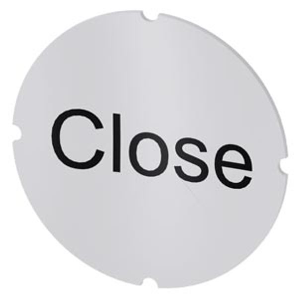 Inscription plate for illuminated pushbutton, round, milky, labeling: Close image 1