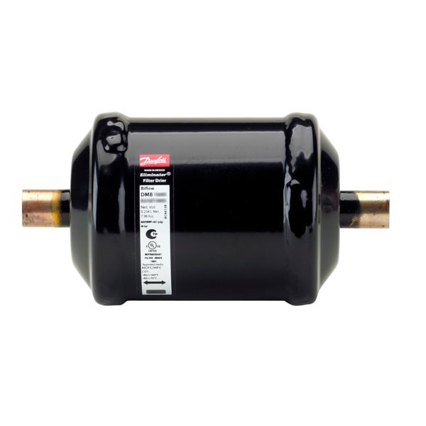Hermetic bi-flow filter drier, DMB, 16 cu.in., Steel Cu-plated image 1