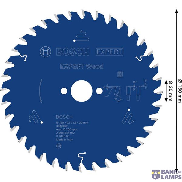 Circular saw blade Expert for Wood 150 x 20 x 2,6 mm, 36 image 2