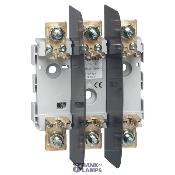 Base for blade type cartridge fuse - 3P bare - size 000/00 - 100 A image 2