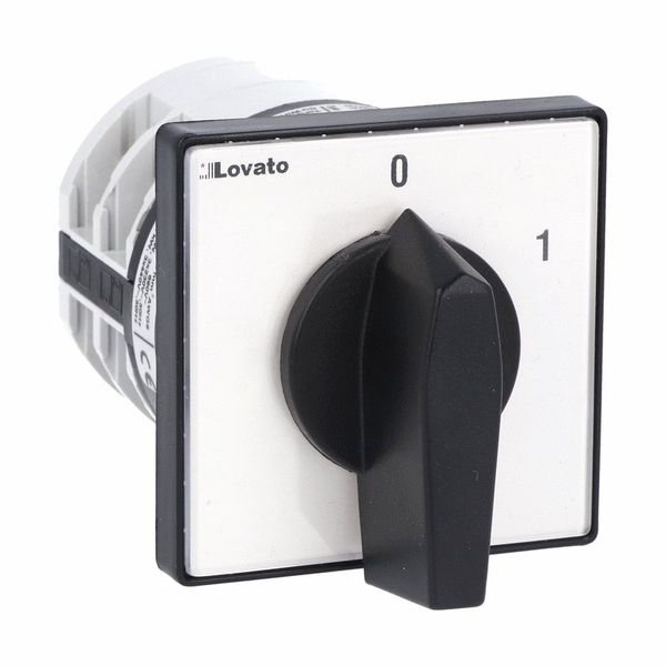Rotary cam switch 7GN series, ON-OFF switch 1 pole 40A, for front mounting with black handle, front plate 65X65mm image 1