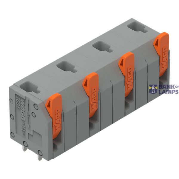 2601-3504 PCB terminal block; lever; 1.5 mm²; Pin spacing 11.5 mm; 4-pole; Push-in CAGE CLAMP®; 1,50 mm²; gray image 1