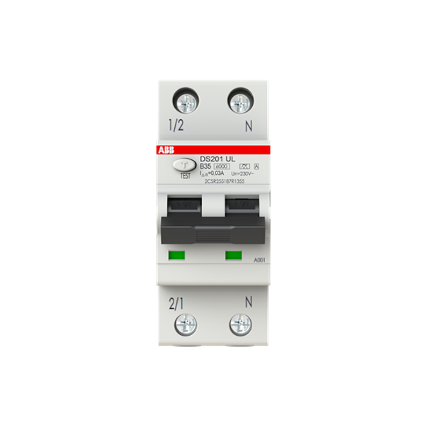 DS201A-B35/0.03UL RCD/MCB UL/CSA approval 6kA, 1P+N, Type A, B 35, 30mA image 1