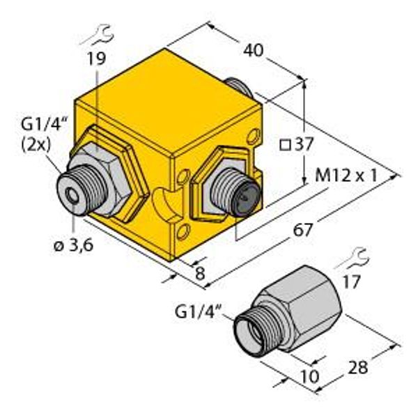 Flow Monitoring Compact Inline Flow Sensors of the FCIC Series   FCIC-G1/4A4P-AP8-H1141/1.5 image 1